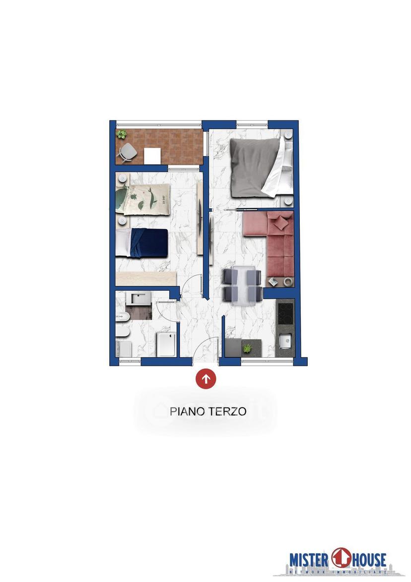 Trilocale in Via Fratelli di Dio 323 — foto 10 di 14