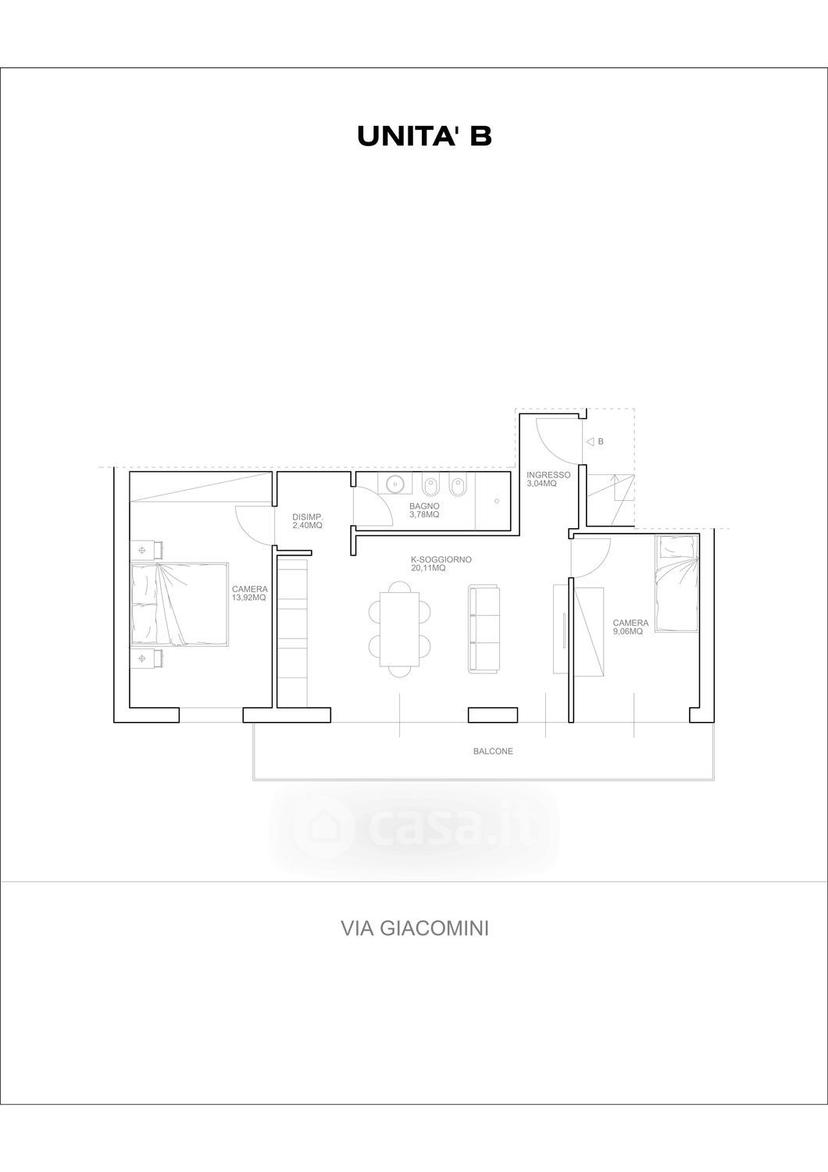 Trilocale in Via Antonio Giacomini