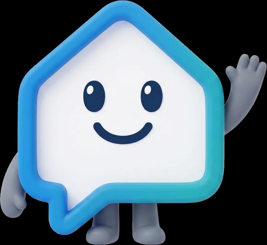 La mascotte Flatsearch che saluta